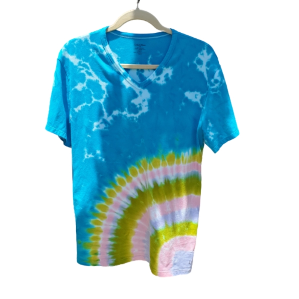 Handmade Custom tie-dye CK shirt Starburst sz L